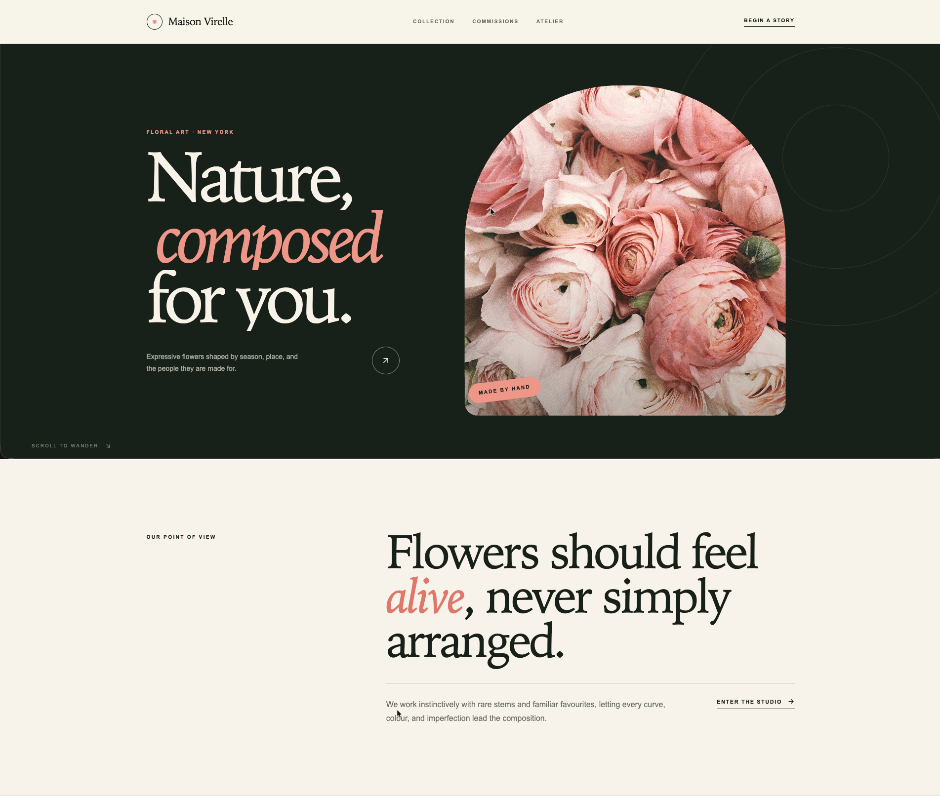 Florists live demo screenshot